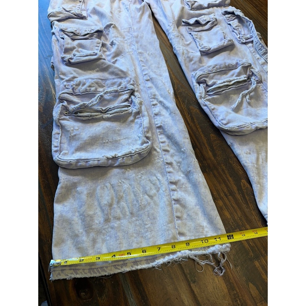 AMERICAN BAZI Lilac Purple Acid Wash Cargo Pants Streetwear Size Large‎ - Picture 7 of 14